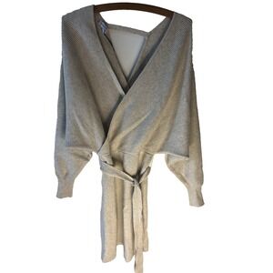 Gianni Bini‎ Ribbed Sweater Dress S Tan Capsule Minimalist Party Coquette NWT